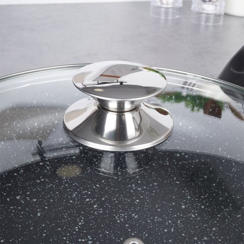 Patelnia granitowa nieprzywierająca indukcja NON-STICK z pokrywką GRANDE 28 cm ORION 112990