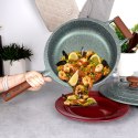 Patelnia granitowa nieprzywierająca indukcja NON-STICK z pokrywką głęboka OMEGA 28 cm 4.5L NAVA 10-255-011
