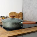 Patelnia granitowa nieprzywierająca indukcja NON-STICK z pokrywką głęboka OMEGA 28 cm 4.5L NAVA 10-255-011