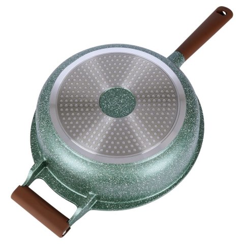 Patelnia granitowa nieprzywierająca indukcja NON-STICK z pokrywką głęboka OMEGA 28 cm 4.5L NAVA 10-255-011