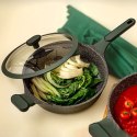 Patelnia granitowa nieprzywierająca indukcja NON-STICK ze szklaną pokrywką IMPERIAL 28 cm 4L NAVA 10-302-012