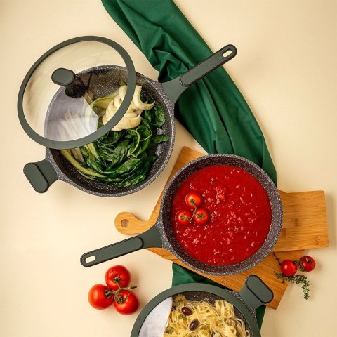 Patelnia granitowa nieprzywierająca indukcja NON-STICK ze szklaną pokrywką IMPERIAL 28 cm 4L NAVA 10-302-012