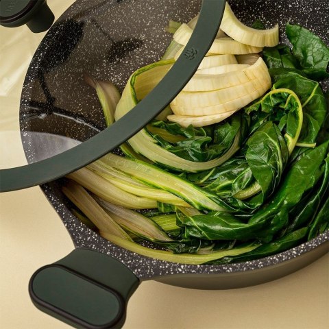 Patelnia granitowa nieprzywierająca indukcja NON-STICK ze szklaną pokrywką IMPERIAL 28 cm 4L NAVA 10-302-012