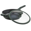 Patelnia granitowa nieprzywierająca indukcja NON-STICK ze szklaną pokrywką IMPERIAL 28 cm 4L NAVA 10-302-012