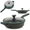 Patelnia granitowa nieprzywierająca indukcja NON-STICK ze szklaną pokrywką IMPERIAL 28 cm 4L NAVA 10-302-012