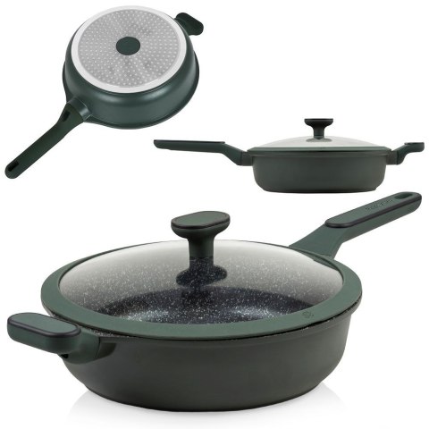 Patelnia granitowa nieprzywierająca indukcja NON-STICK ze szklaną pokrywką IMPERIAL 28 cm 4L NAVA 10-302-012