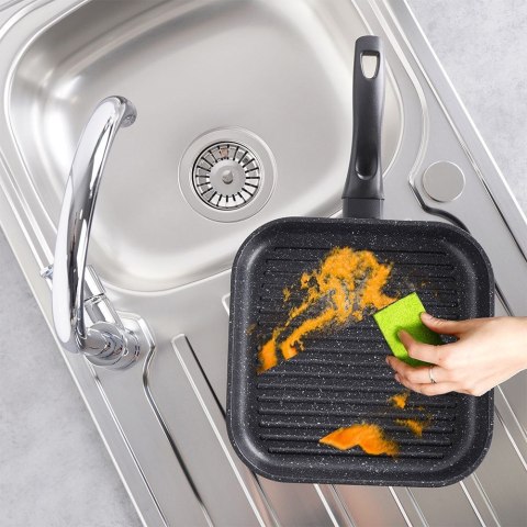 Patelnia grillowa do grillowania GRILL granitowa kwadratowa GRANDE 26x26 cm ORION 112969