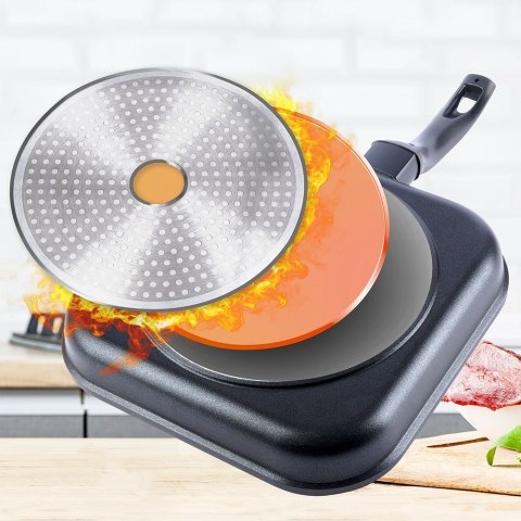 Patelnia grillowa do grillowania GRILL granitowa kwadratowa GRANDE 26x26 cm ORION 112969