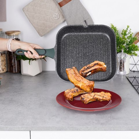 Patelnia grillowa do grillowania GRILL granitowa kwadratowa IMPERIAL 28x28 cm NAVA 10-302-042