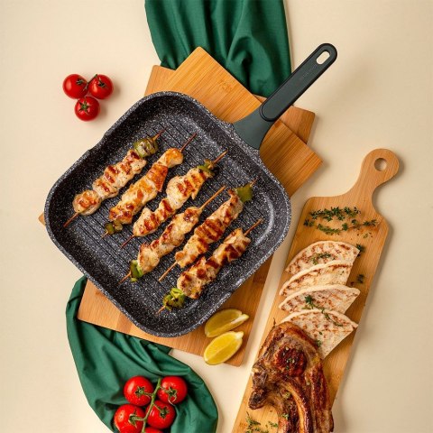 Patelnia grillowa do grillowania GRILL granitowa kwadratowa IMPERIAL 28x28 cm NAVA 10-302-042