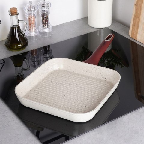 Patelnia grillowa do grillowania GRILL granitowa kwadratowa TERRESTRIAL 27x27 cm NAVA 10-044-010