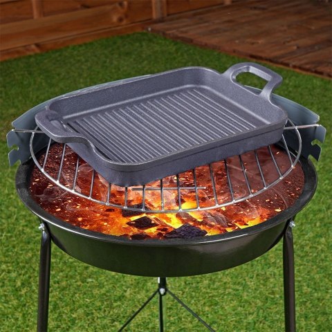 Patelnia grillowa do grillowania GRILL żeliwna 22x18 cm VAGGAN 259307