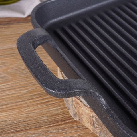 Patelnia grillowa do grillowania GRILL żeliwna 22x18 cm VAGGAN 259307