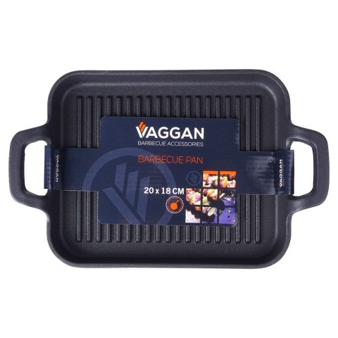 Patelnia grillowa do grillowania GRILL żeliwna 22x18 cm VAGGAN 259307