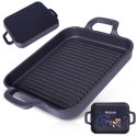 Patelnia grillowa do grillowania GRILL żeliwna 22x18 cm VAGGAN 259307