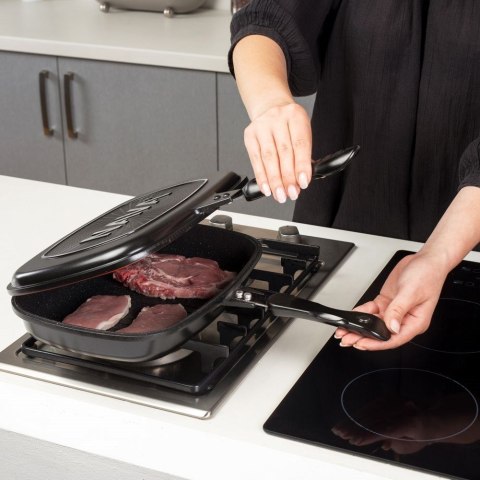 Patelnia grillowa do grillowania granitowa dwustronna GRILL FUNTZIO 32 cm NAVA 10-142-003