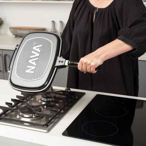 Patelnia grillowa do grillowania granitowa dwustronna GRILL FUNTZIO 32 cm NAVA 10-142-003