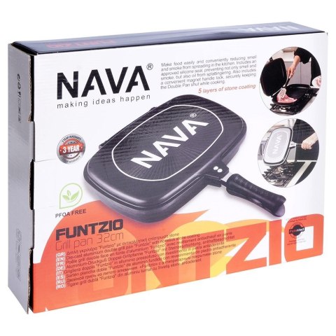 Patelnia grillowa do grillowania granitowa dwustronna GRILL FUNTZIO 32 cm NAVA 10-142-003