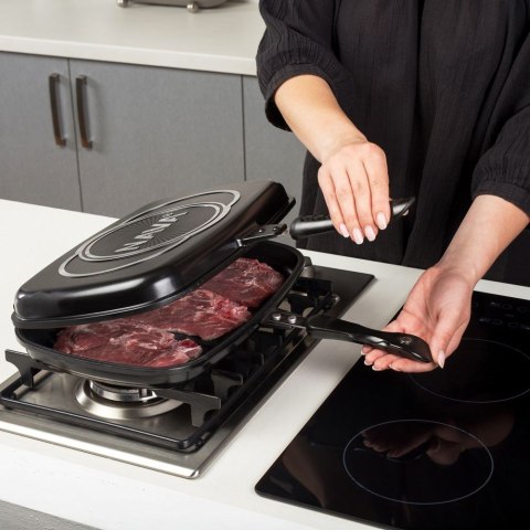 Patelnia grillowa do grillowania granitowa dwustronna GRILL FUNTZIO 36 cm NAVA 10-142-005