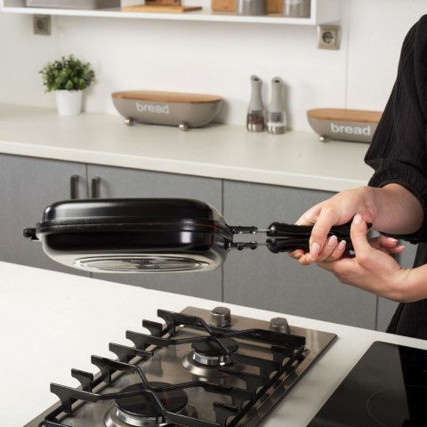 Patelnia grillowa do grillowania granitowa dwustronna GRILL FUNTZIO 36 cm NAVA 10-142-005