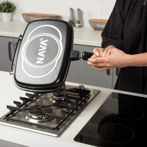Patelnia grillowa do grillowania granitowa dwustronna GRILL FUNTZIO 36 cm NAVA 10-142-005
