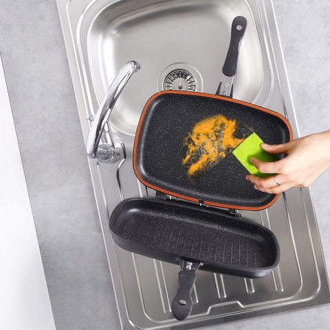 Patelnia grillowa do grillowania granitowa dwustronna GRILL FUNTZIO 36 cm NAVA 10-142-005