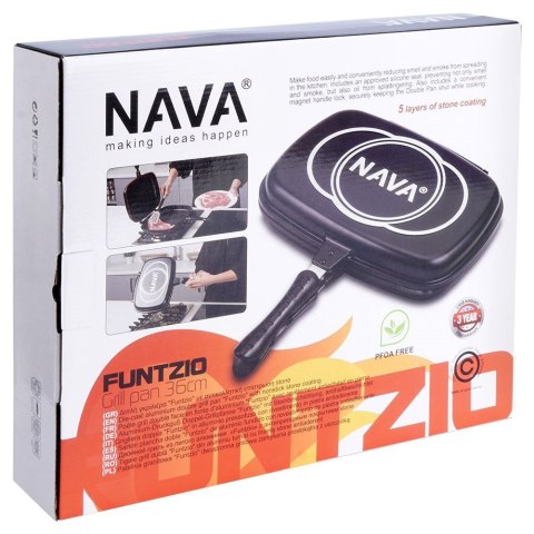 Patelnia grillowa do grillowania granitowa dwustronna GRILL FUNTZIO 36 cm NAVA 10-142-005