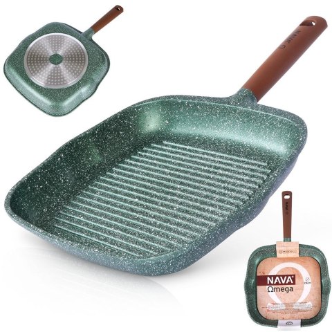 Patelnia grillowa do grillowania granitowa kwadratowa OMEGA 28x28 cm NAVA 10-255-020