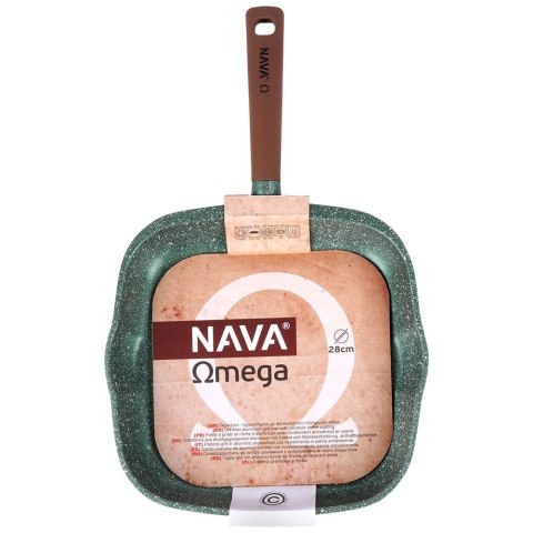 Patelnia grillowa do grillowania granitowa kwadratowa OMEGA 28x28 cm NAVA 10-255-020