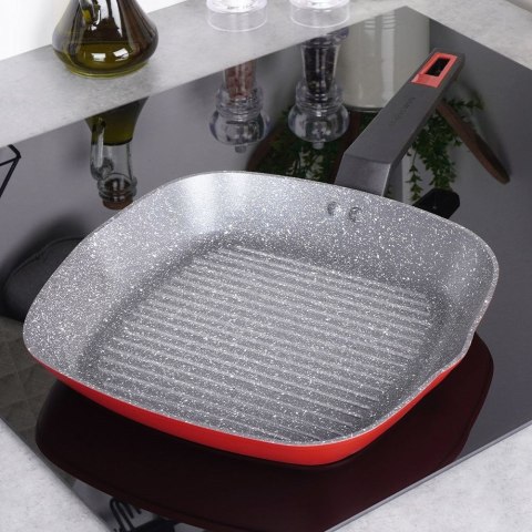 Patelnia grillowa do grillowania granitowa kwadratowa TAURUS 29x29 cm NAVA 10-144-061