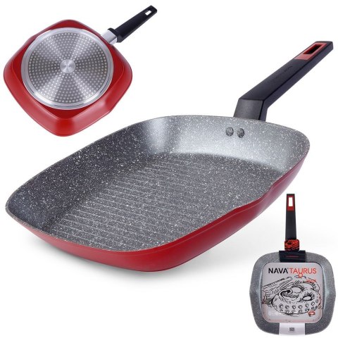 Patelnia grillowa do grillowania granitowa kwadratowa TAURUS 29x29 cm NAVA 10-144-061