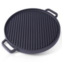 Patelnia grillowa do grillowania żeliwna dwustronna GRILL 37x31 cm VAGGAN 259311