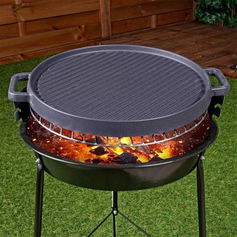 Patelnia grillowa do grillowania żeliwna dwustronna GRILL 37x31 cm VAGGAN 259311