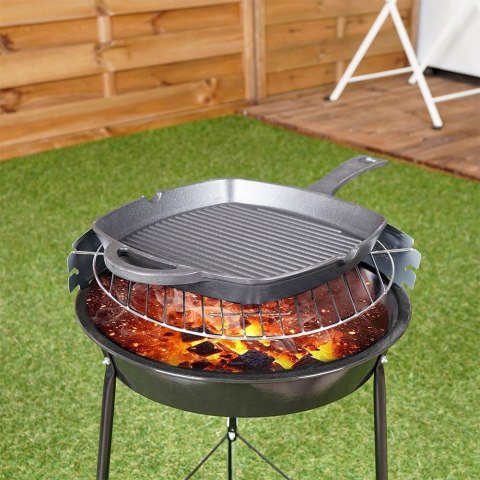 Patelnia grillowa do grillowania żeliwna kwadratowa GRILL 25x25 cm HIT 110573