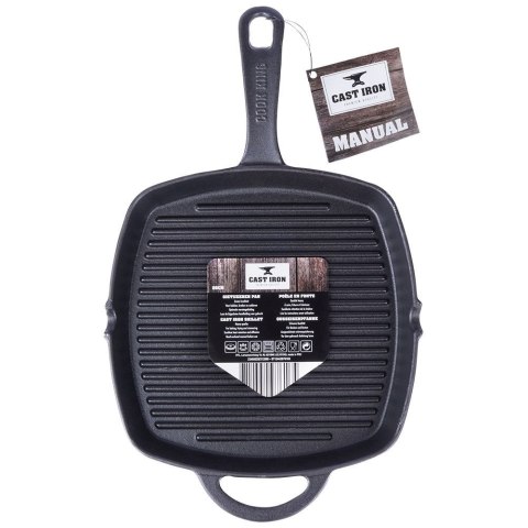 Patelnia grillowa do grillowania żeliwna kwadratowa GRILL 25x25 cm HIT 110573