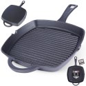 Patelnia grillowa do grillowania żeliwna kwadratowa GRILL 25x25 cm HIT 110573