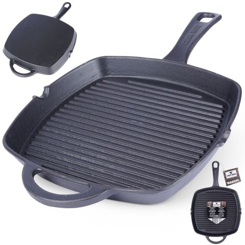Patelnia grillowa do grillowania żeliwna kwadratowa GRILL 25x25 cm HIT 110573