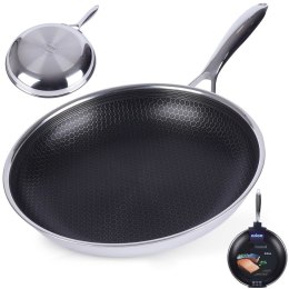 Patelnia stalowa ze stali nierdzewnej NON-STICK indukcja COOKCELL 28 cm ORION 112982