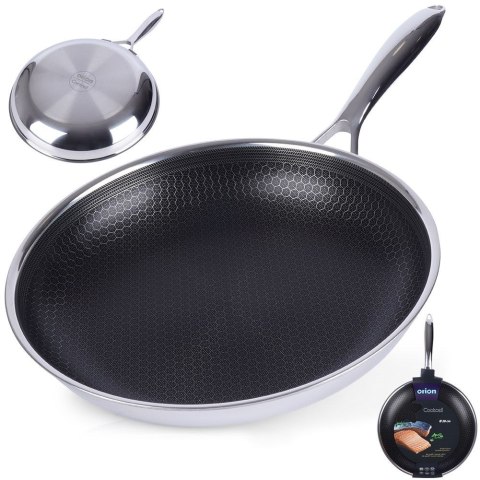 Patelnia stalowa ze stali nierdzewnej NON-STICK indukcja COOKCELL 28 cm ORION 112982
