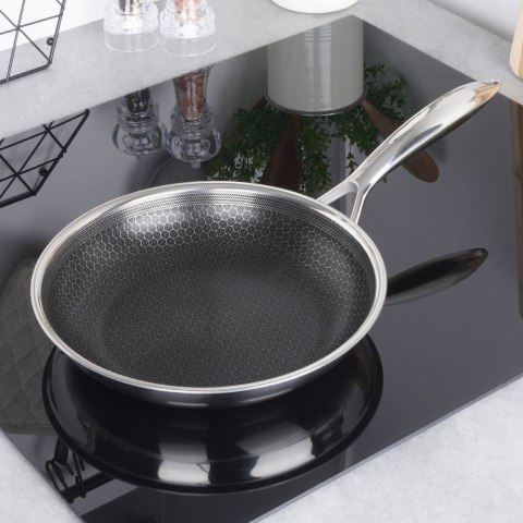 Patelnia stalowa ze stali nierdzewnej NON-STICK indukcja COOKCELL 28 cm ORION 112982