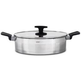 Patelnia stalowa ze stali nierdzewnej indukcja ze szklaną pokrywką ACER 28 cm 4.7L NAVA 10-268-021