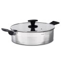 Patelnia stalowa ze stali nierdzewnej indukcja ze szklaną pokrywką ACER 28 cm 4.7L NAVA 10-268-021
