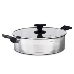 Patelnia stalowa ze stali nierdzewnej indukcja ze szklaną pokrywką ACER 28 cm 4.7L NAVA 10-268-021