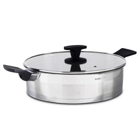 Patelnia stalowa ze stali nierdzewnej indukcja ze szklaną pokrywką ACER 28 cm 4.7L NAVA 10-268-021