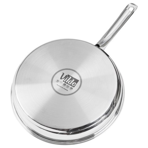 Patelnia stalowa ze stali nierdzewnej nieprzywierająca indukcja 28 cm VILDE 199019