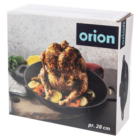 Patelnia ze stojakiem na kurczaka do smażenia żeliwna LITINA 28 cm ORION 113208