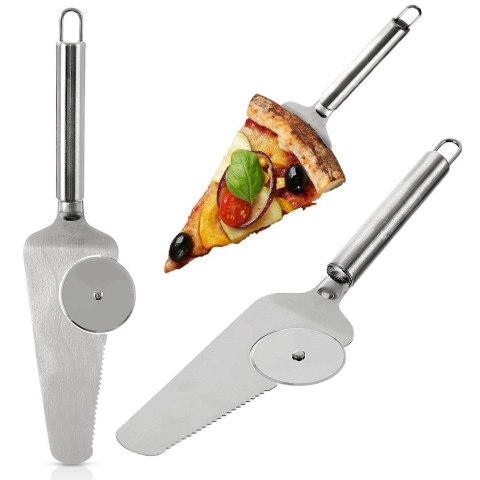 Łopatka z nożem do krojenia pizzy stalowa 28cm ORION 144707