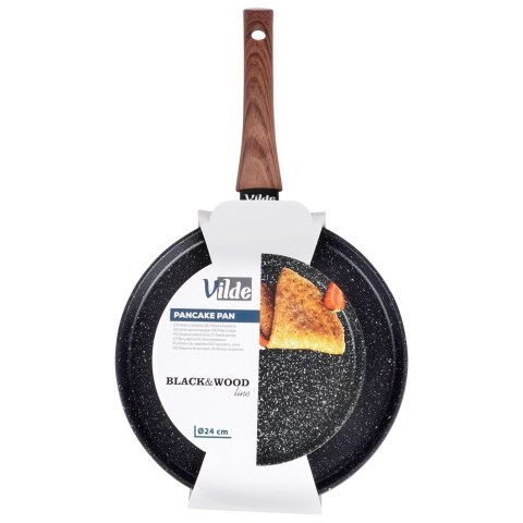 Patelnia do naleśników naleśnikowa granitowa BLACK&WOOD 24 cm VILDE 199055