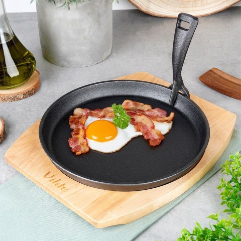 Patelnia do serwowania żeliwna z deską CAST LINE 22 cm VILDE 199072