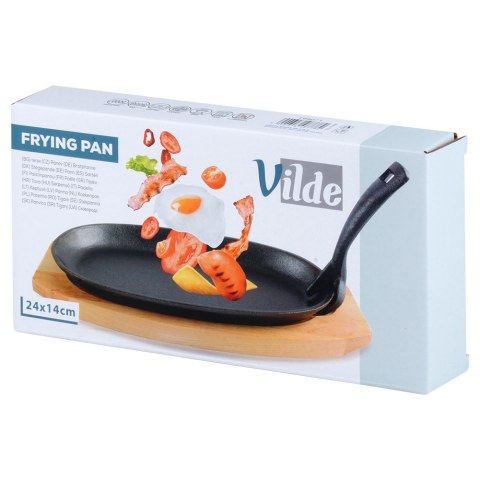 Patelnia do serwowania żeliwna z deską CAST LINE 24x14 cm VILDE 199071